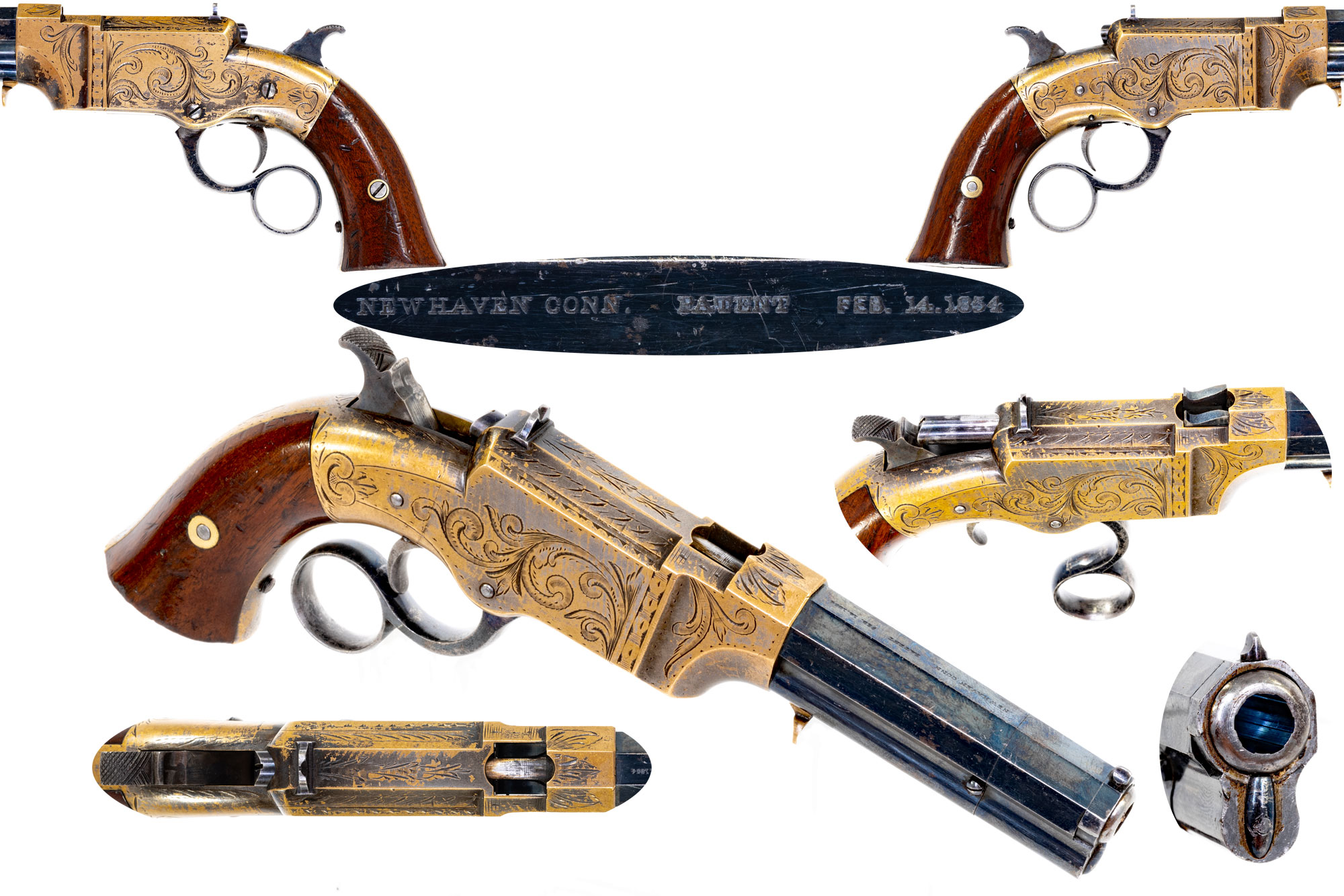 Image of Exceptional Factory Engraved New Haven Arms Company No.1 "Volcanic" Pocket Pistol
